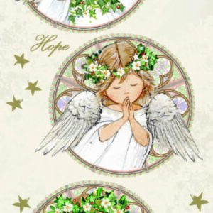Image of trio of angels Christmas card