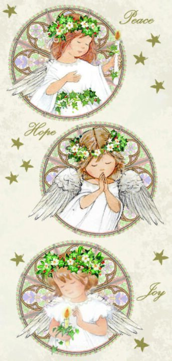 Image of trio of angels Christmas card