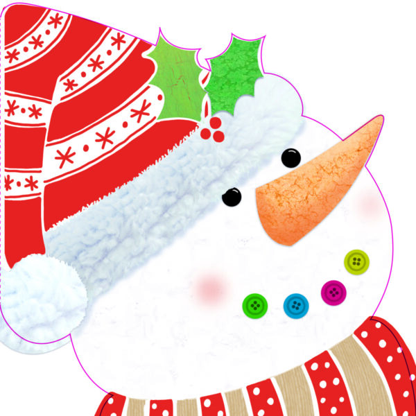 Image of happy snowman Christmas card