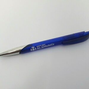 Image of blue biro pen with white NWAA logo.