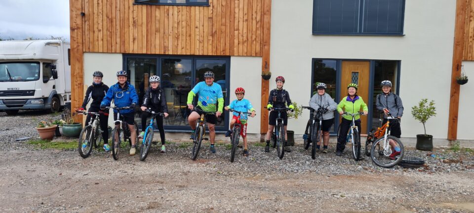 A group of fundraisers on a 12 mile bike ride