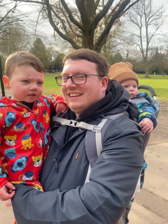 Henry, his dad and his brother Oscar